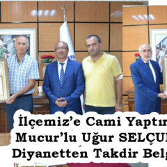 Uğur Selçuk’a Takdir Belgesi Verildi