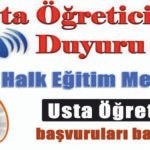 2025-2026 Eğitim Öğretim Yılı Ücretli Usta Öğretici Başvuruları Devam ediyor