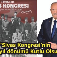 “Sivas Kongresi’nin 106. yıl dönümü Kutlu Olsun”
